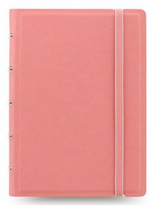 Тефтер Filofax Notebook Classic Pastels Pocket Rose със скрита спирала, ластик и линирани листа
