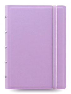Тефтер Filofax Notebook Classic Pastels Pocket Orchid със скрита спирала, ластик и линирани листа