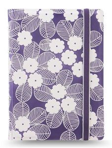 Тефтер Filofax Notebook Impressions Pocket Purple and White със скрита спирала и линирани листа