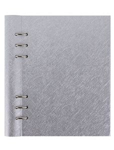 Тефтер Filofax Clipbook Classic A5 Notebook Metallic Silver с метални рингове