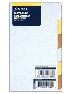 Пълнител за органайзер Filofax Personal - Разноцветни разделители в металически цветове