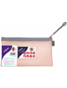 Папка с цип Snopake Mesh Zippa Bag DL, пастелно розово