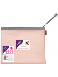 Папка с цип Snopake Mesh Zippa Bag A5, пастелно розово
