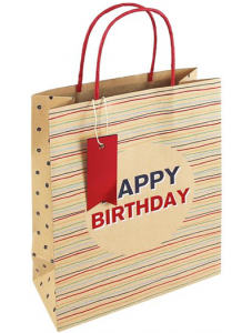 Подаръчна крафт торбичка Eurowrap - Рожден ден, малка