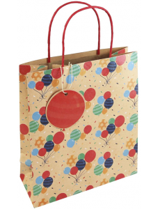 Подаръчна крафт торбичка Eurowrap - Балони, малка