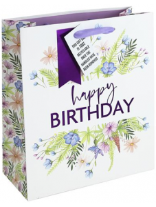 Подаръчна торбичка Eurowrap - Рожден ден, флорална, малка