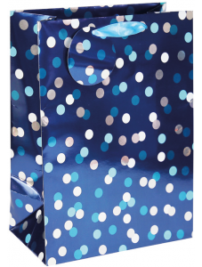 Подаръчна торбичка Eurowrap - Сини петна, средна