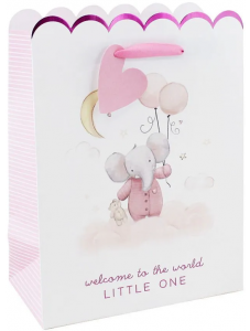 Подаръчна торбичка Eurowrap - Бебешка слон, за момиче, малка