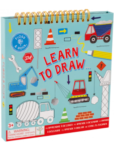 Книжка за рисуване Floss & Rock, Learn to draw Construction - Строителство