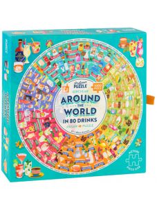 Кръгъл пъзел Professor Puzzle: 80 напитки около света, 1000 части