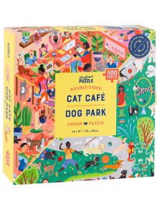Двустранен пъзел Professor Puzzle: Котки и кучета, 500 части