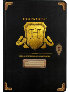 Тефтер Harry Potter A5 - Хогуортс герб, черен