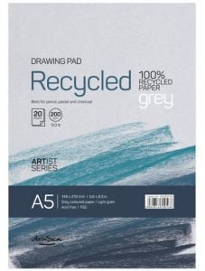 Скицник Drasca Recycled Drawing Pad Grey, A5 20 листа