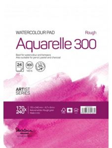 Скицник Drasca Watercolour Pad Aquarelle Rough, лепен, 300 г., 24 листа
