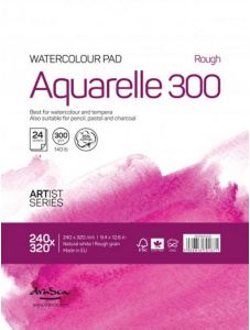 Скицник Drasca Watercolour Pad Aquarelle Rough, лепен, 24 листа