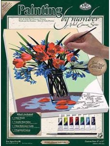 Комплект за лесно рисуване с акрилни бои върху платно Royal & Langnickel - Букет