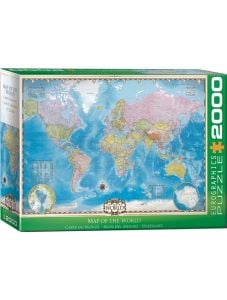 Пъзел Eurographics - Карта на света, 2000 части