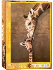 Пъзел Eurographics - Целувката на майката жираф, 1000 части