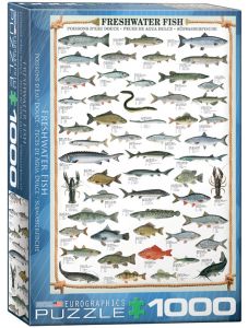 Пъзел Eurographics - Сладководни риби, 1000 части