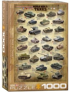 Пъзел Eurographics - Танкове от Втората световна война, 1000 части

