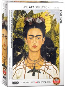 Пъзел Eurographics - Фрида Кало - автопортрет с огърлица и колибри, 1000 части