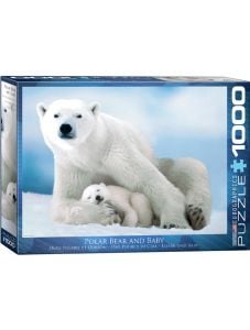 Пъзел Eurographics - Майка и бебе полярни мечки, 1000 части