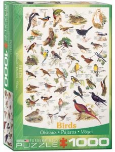 Пъзел Eurographics - Птици, 1000 части