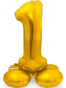 Стоящ златен фолиев балон Folat, цифра 1