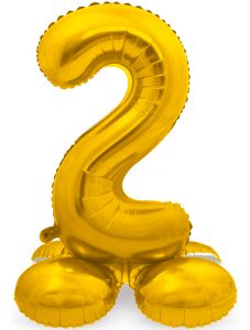 Стоящ златен фолиев балон Folat, цифра 2