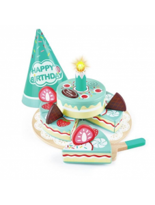 Дървена интерактивна торта Hape - Честит рожден ден