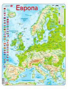 Детски пъзел Larsen: Карта на Европа