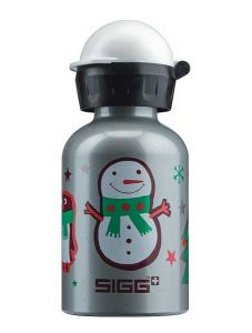 Сребриста алуминиева бутилка Sigg Little Snowman, 0.300 л.