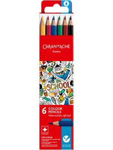 Цветни моливи Caran d'Ache School в картонена кутия, 6 бр.