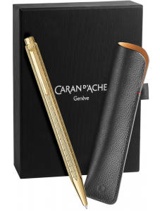 Комплект Caran d'Ache - химикалка Ecridor Tresse и калъф