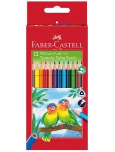 Цветни моливи Faber-Castell, 12 цвята + острилка