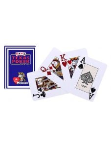 Покер карти Texas Poker 100% Plastic, син гръб