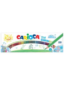 Комплект цветни моливи Carioca Tita, 50 цвята