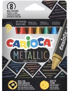 Комплект пастели Carioca, 8 цвята металик