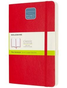 Класически тефтер Moleskine Expanded Red с меки корици и нелинирани страници