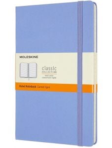 Класически тефтер Moleskine Classic Hydrangea Blue с твърди корици и линирани страници