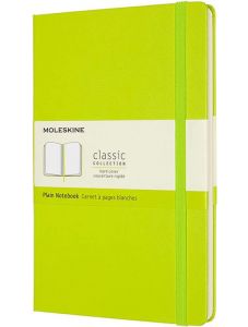 Класически тефтер Moleskine Classic Lemon Green с твърди корици и нелинирани страници