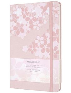 Класически тефтер Moleskine Sakura Dark Pink с твърди корици и линирани страници