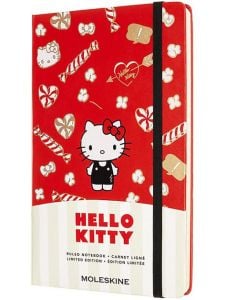 Голям червен тефтер Moleskine Hello Kitty с широки редове, Limited Edition