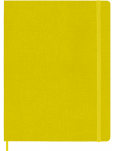 Голям жълт XL тефтер Classic Silk с твърди корици, линиран
