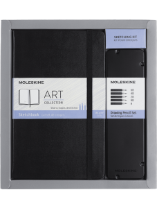 Комплект Moleskine - Тефтер Sketchbook и 5 графити моливи