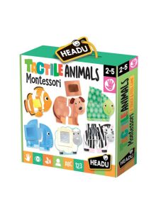 Образователен пъзел Headu Montessori - Докосни и опознай животните