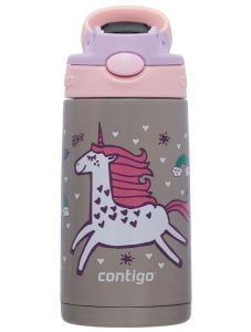 Детска бутилка за вода Contigo Flying Unicorn от неръждаема стомана, 380 мл.