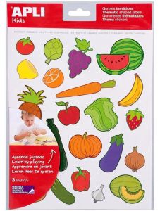 Самозалепващи стикери Apli Kids - Плодове и зеленчуци