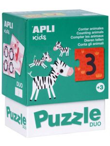 Детски пъзел Apli Kids - Колко са животните, 24 части