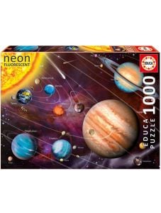 Неонов пъзел Educa: Слънчевата система, 1000 части